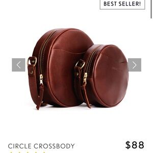 Portland Leather Circle Crossbody Bags in Brown